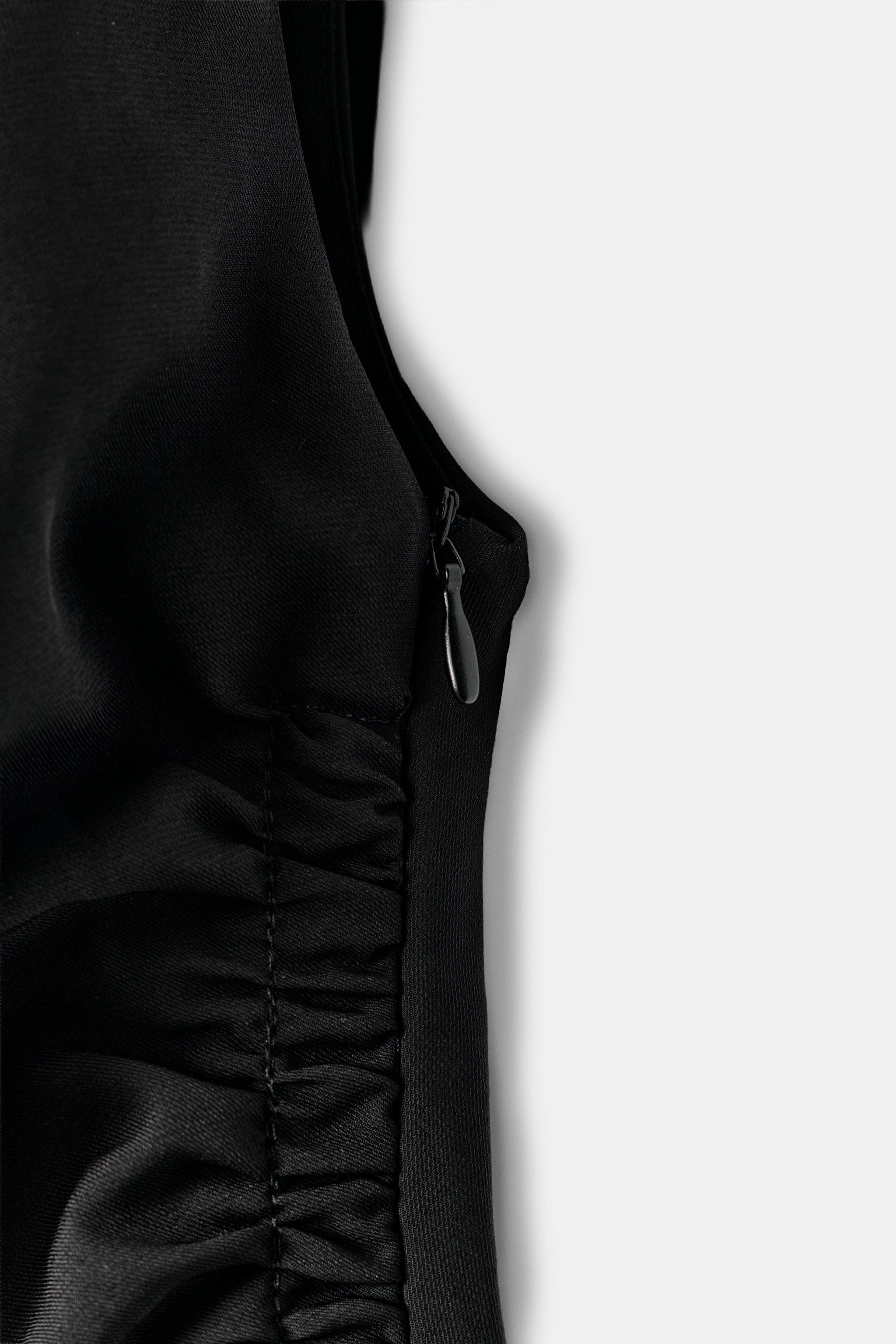 DRAPED MINI DRESS WITH SHOULDER PADS